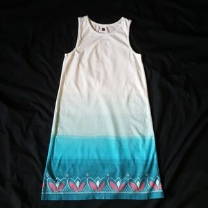 Used Tea Collection Girls Teal Ombre/Print Dress